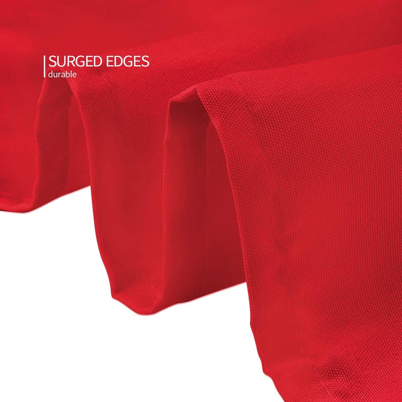 Surmente Red Tablecloth for Round Tables, 120-inch Round Table Cloths for Weddings, Banquets, or Restaurants - Image 4